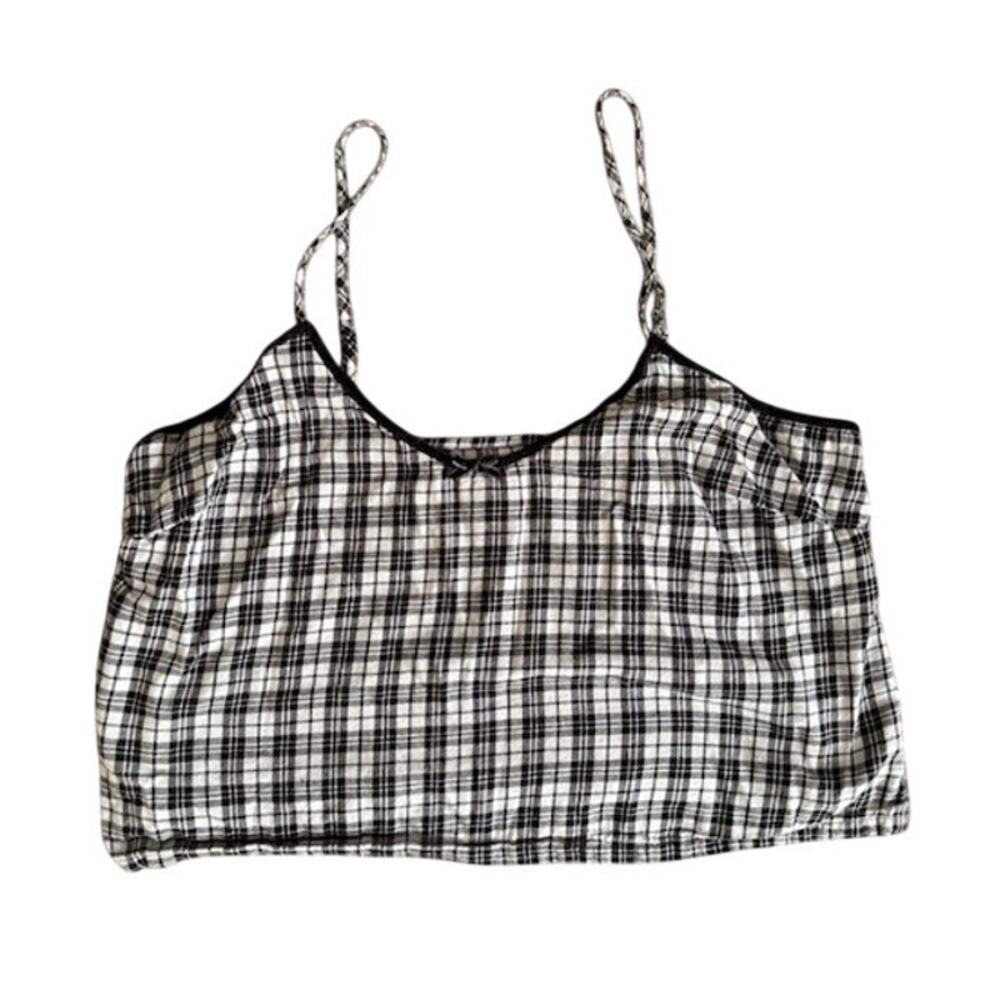 Colsie Flowy Plaid Tank Top Spaghetti Strap Sz Large